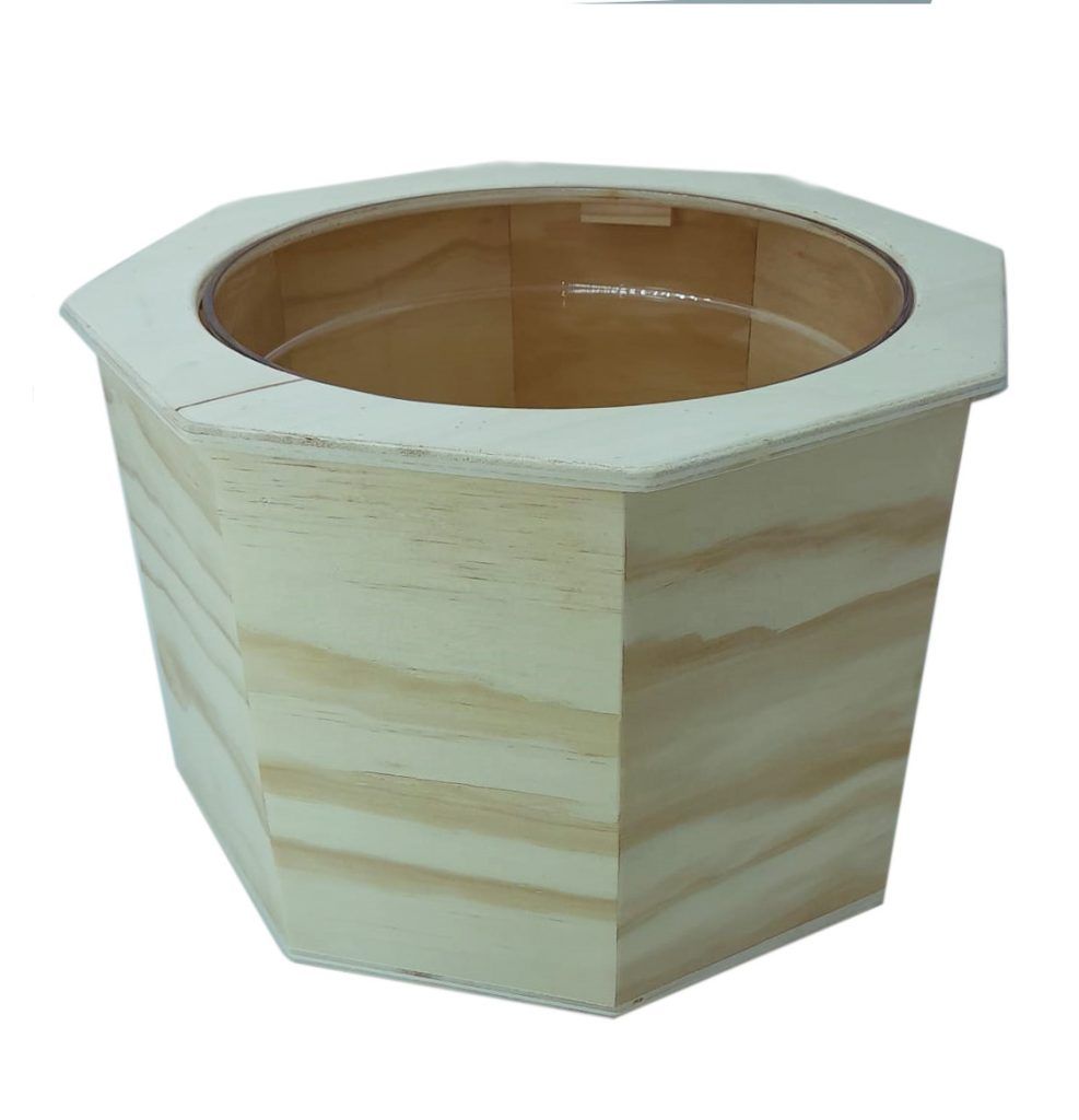 cubitera hexagonal madera