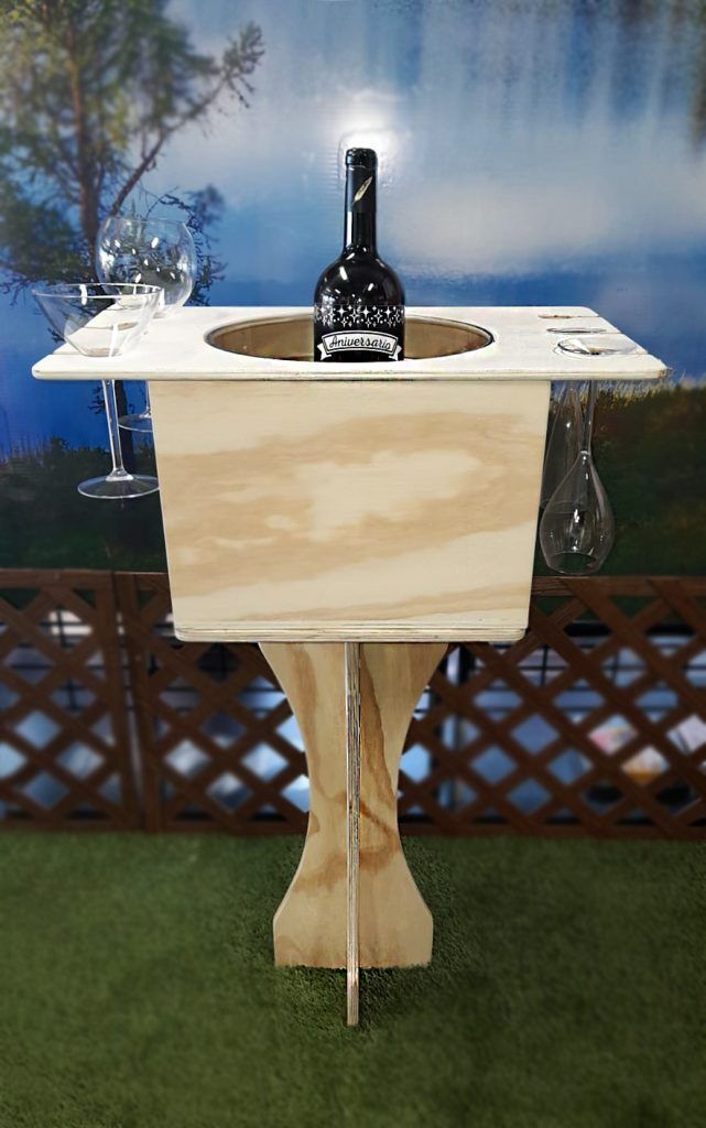 cubitera champanera fabricada en madera FSC