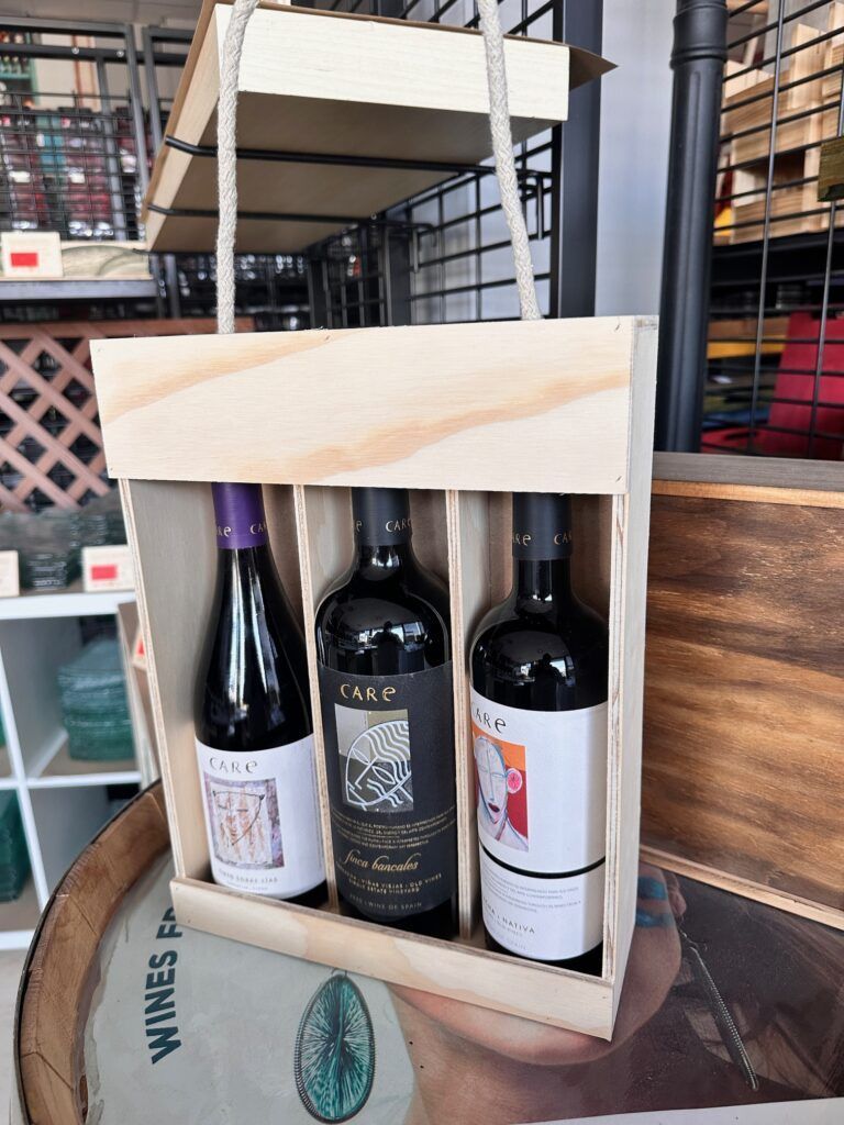 botellero madera 3 botellas con asa de cuerda diferentes medidas se puede personalizar serigrafia