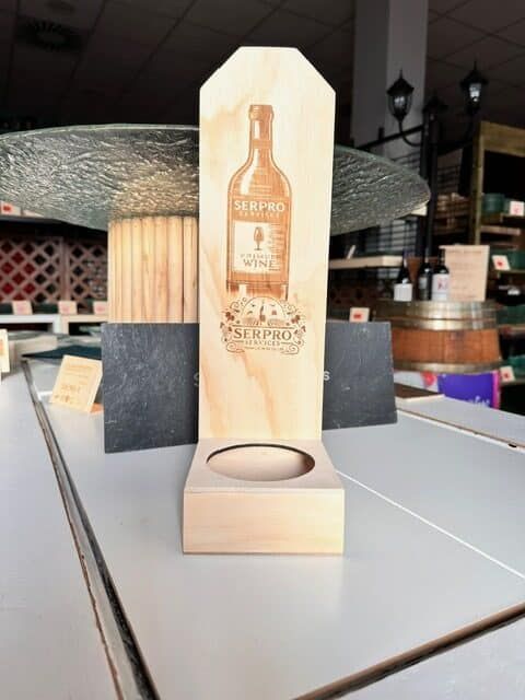 soporte expositor botellas madera contrachapado pino personalizable rotated