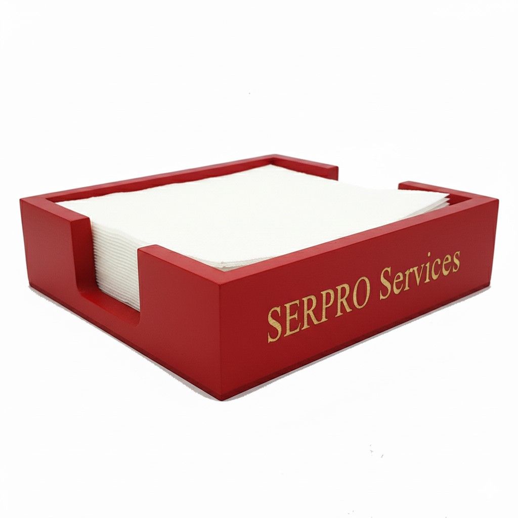 servilletero de madera para servilleta 30x30 teñido y personalizado en laser