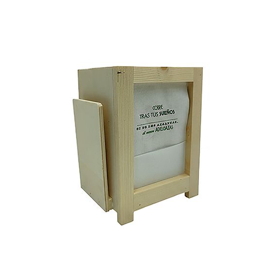 dispensador de servilletas fabricado en madera de chopo con portamenu de madera 100 % ecologico