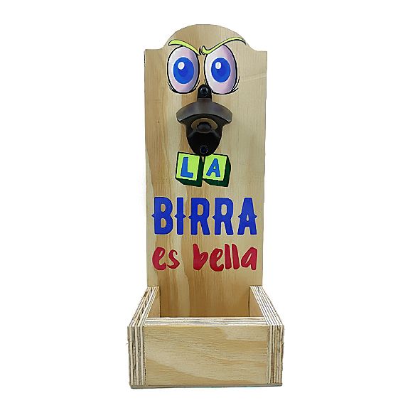 abrebotellas fabricado en madera FSC personalizado en DTF UV tambien se puede personalizar en laser o impresión digital