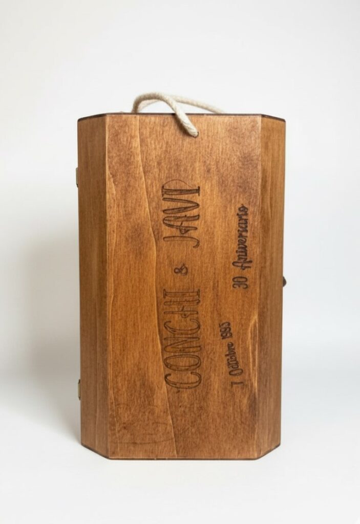 caja botelella con dos copas