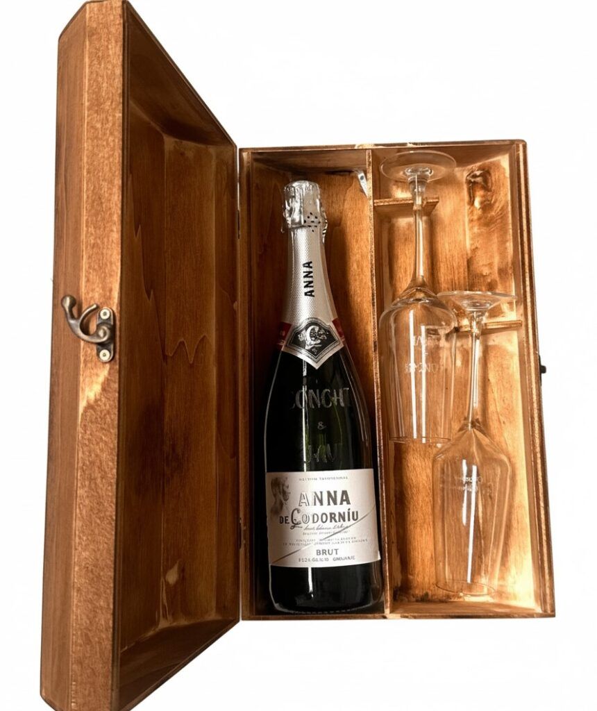 caja botella con la tapa abierta