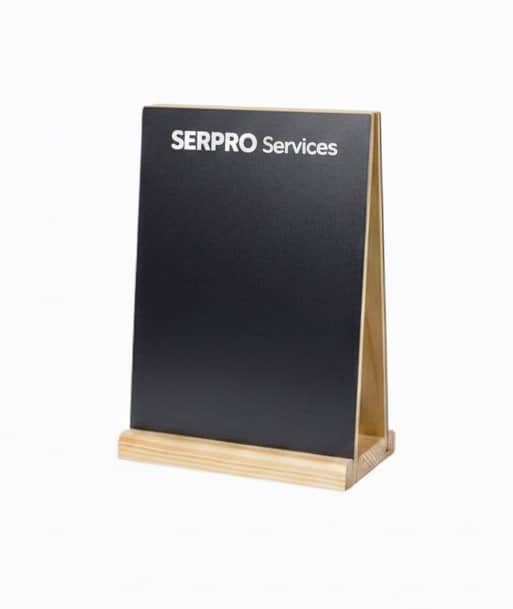 pizarra dos lados sobremesa logo en blanco