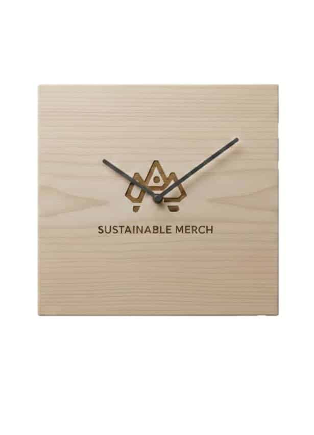 reloj de madera comercial personalizado serproservices cuadrado
