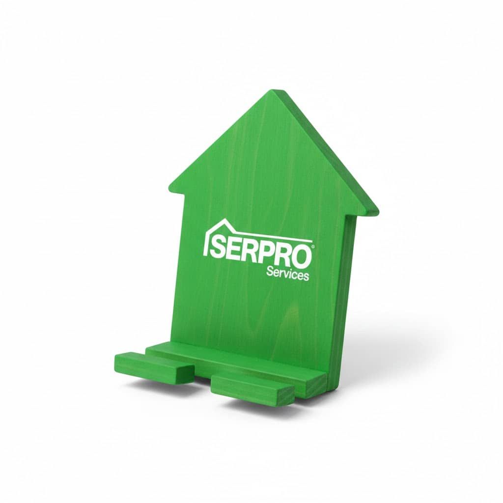 soporte de movil forma de casa de color verde