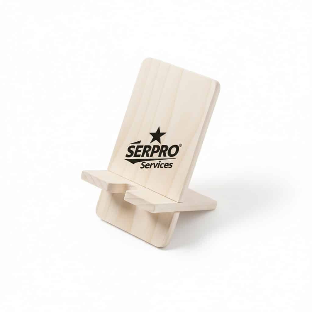 soporte de movil natural con serigrafia