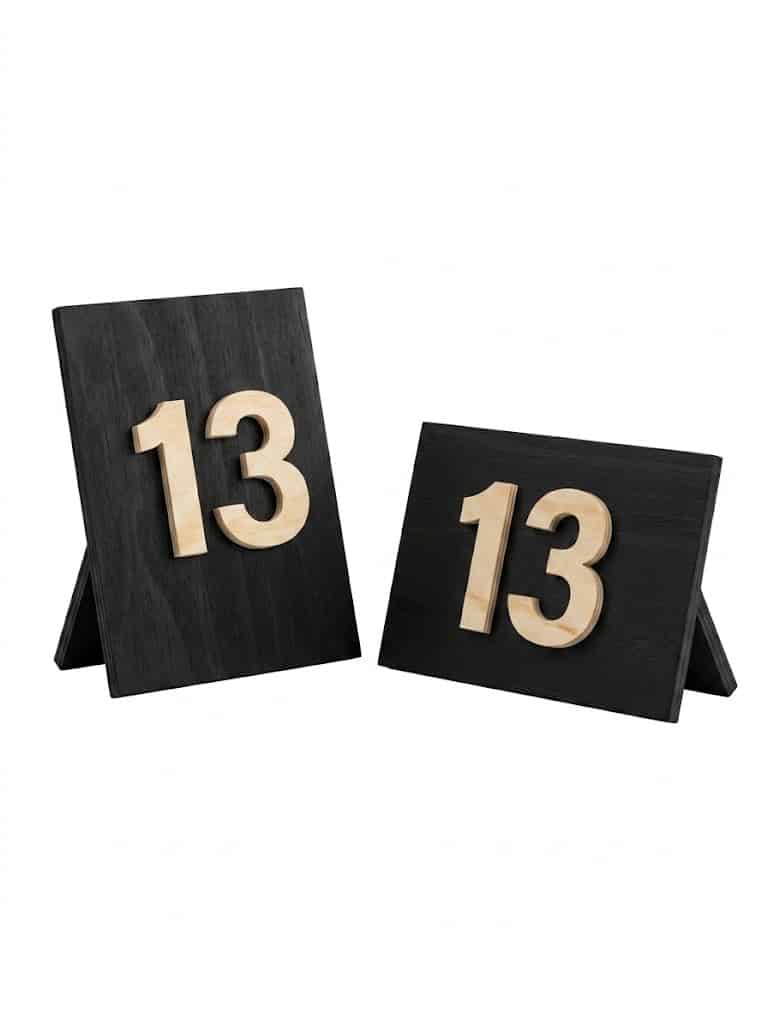 peana con numero de mesa
