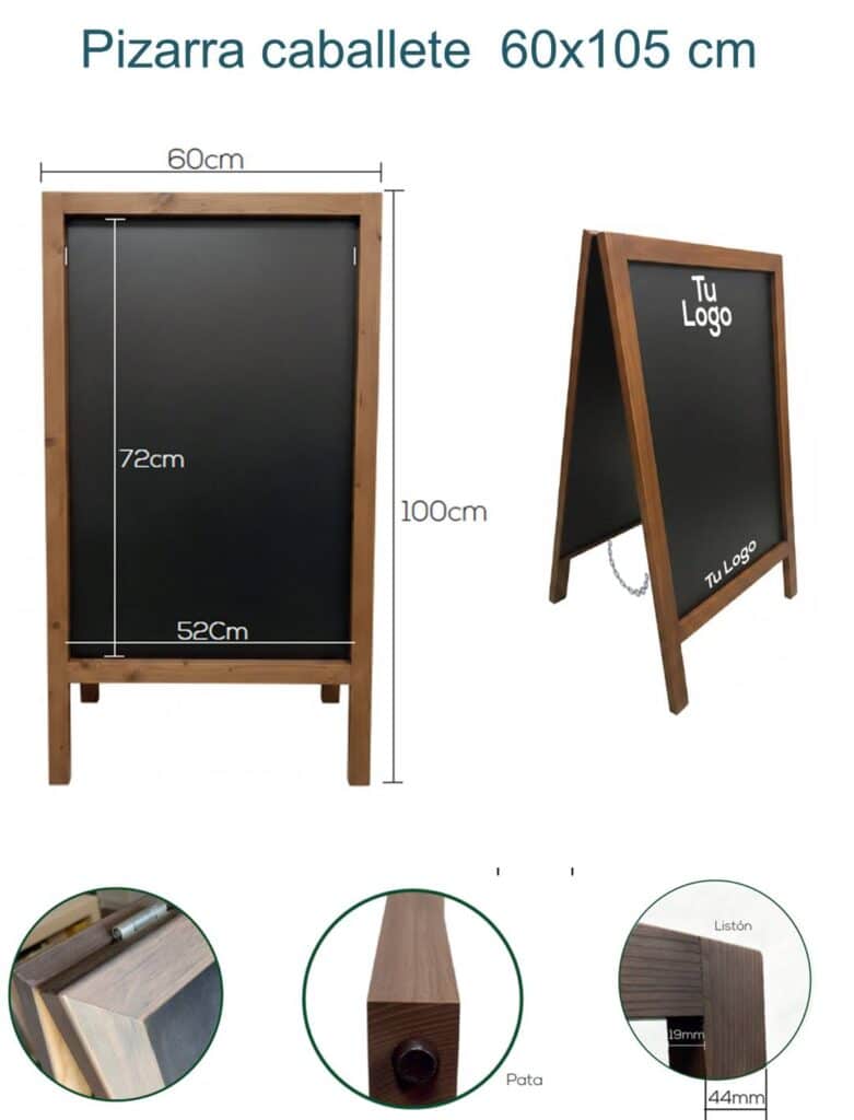 Soportes de Madera Personalizados B2B Horeca 2 pizarra caballete 60 2
