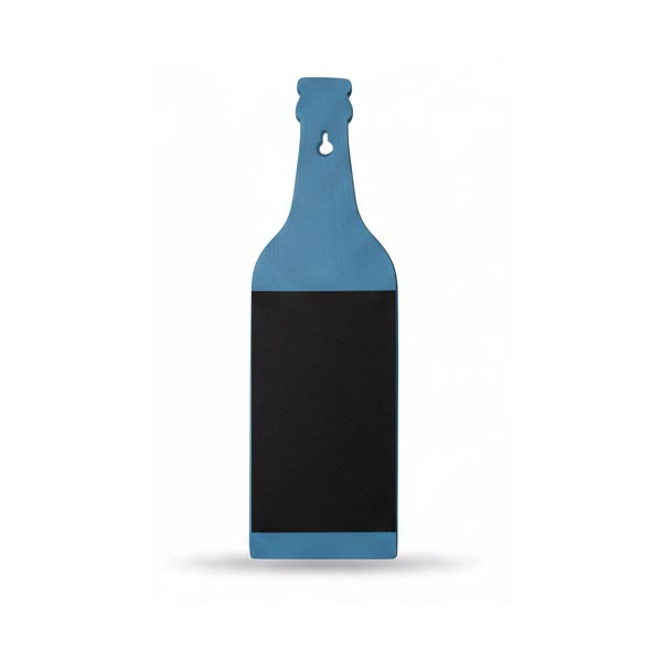Botella Forma madera con zona de pizarra