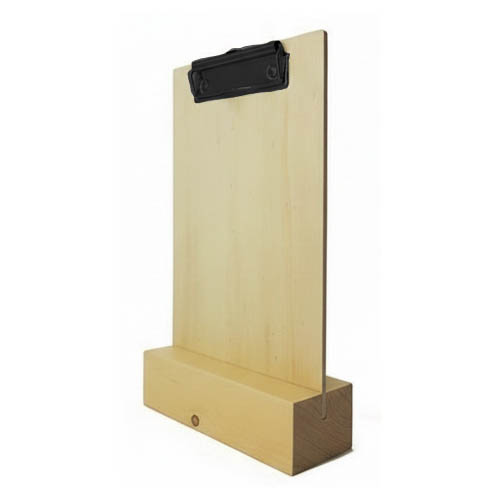 Peana con tabla menu con pinza A5