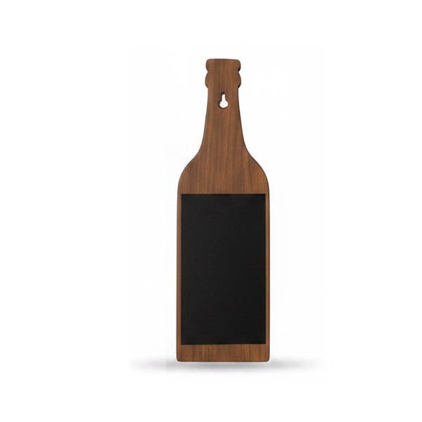 Botella Forma madera con zona de pizarra