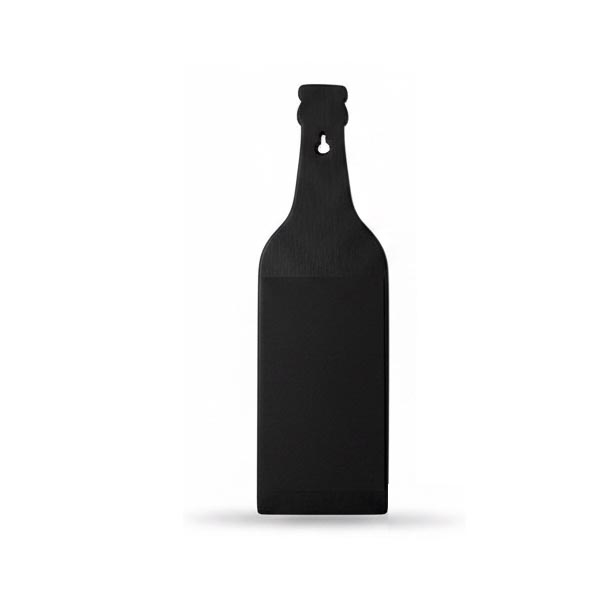 Botella Forma madera con zona de pizarra
