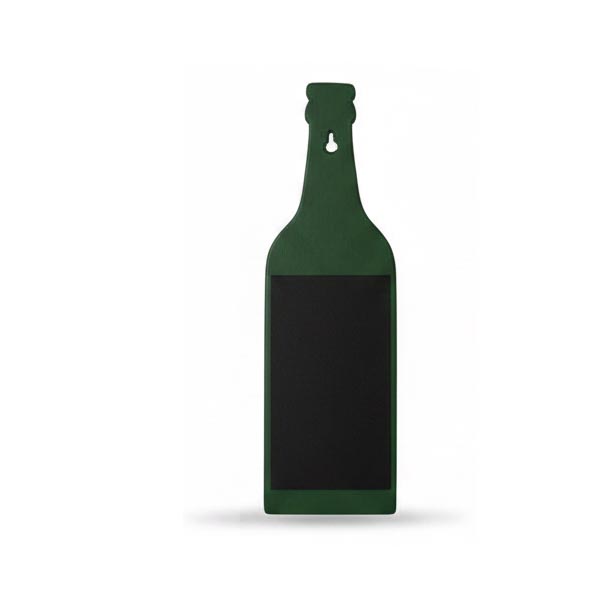 Botella Forma madera con zona de pizarra